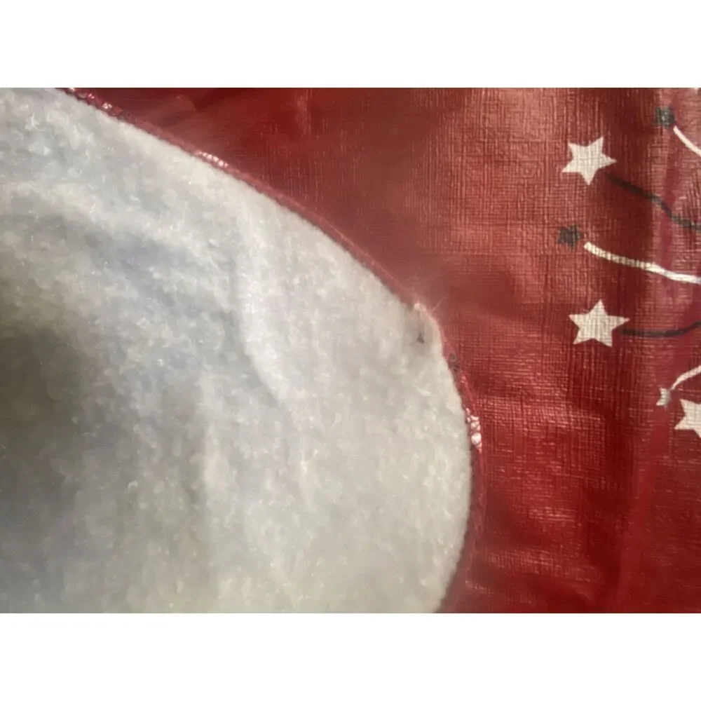 Vintage Fireworks 4th Of July Vinyl Flannel Backed Tablecloth Oblong 59”x82” Red